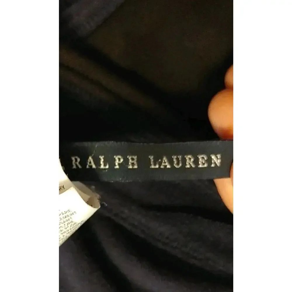 VTG Ralph Lauren Black Terry Halter Dress L Cover Up tennis Beach Club Preppy - Picture 13 of 16